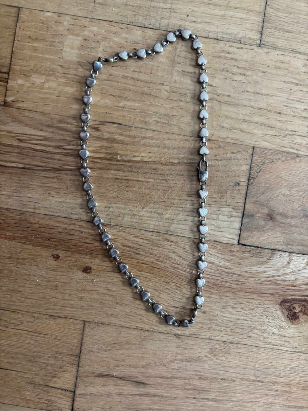 Tiffany & Co Vintage Heart Link Silver Necklace